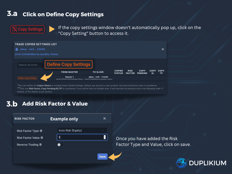 Standard Cockpit Define Copy Settings